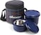 SOPL-OLIVEWARE Cleo Microwave Safe Leak Proof 2 Stainless Steel Full Meal Containers with Insulated Fabric Bag (Blue)






