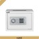 Electronic Digital Safe Box with Key A4 and Top Cash Drop-in Slot A4 Document Size (25x35x25cm) White