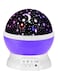 Generic Rotary Flashing Star Moon Projector Night Light Purple/Black/White 14.5X13X13cm