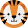 Animal Faces Tiger Round Dinner Plate 8.75in 8 pcs