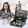 Rubik X-Large Cash Box With Key Money Tray Coin Slot Tray Steel Register For Small Business, Durable Portable Security Lockable Money Box Safe For Cash Storage