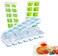 4 Pack Ice cube tray With Removable Lid - Green Blue