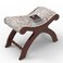 Premium Teak Wood Stool/Foot Rest in Fabric Honey Finsih