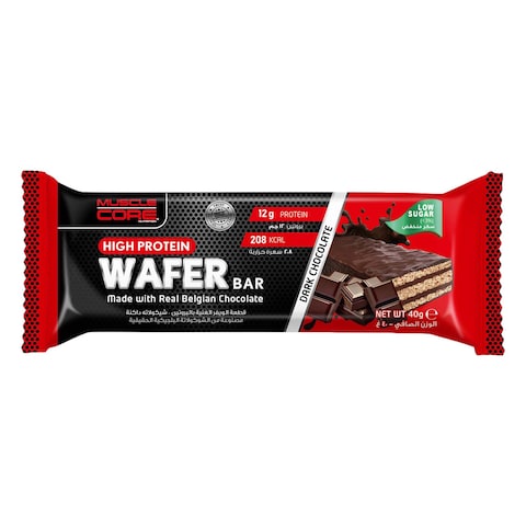 Muscle Core Nutrition Dark Chocolate Flavour High Protein Wafer Bar 40g