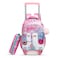 Eazy Kids 16" Set of 3 Trolley School Bag with Lunch Bag and Pencil Case Lama - Pink