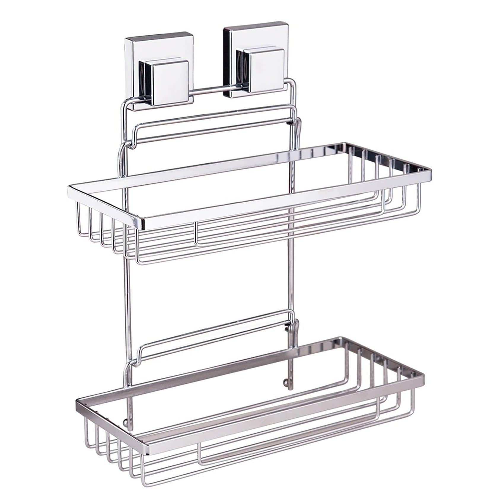 Buy Home Pro 2-Tier Rectangle Bath Rack Silver Online | Carrefour UAE