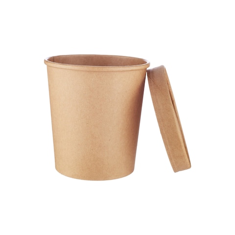 Hotpack Kraft Soup Cup 26 ounce with Lid, 5 Pieces