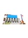 Generic 7-Piece Cake Decor Nozzles With Icing Bag Set Blue/White/Silver