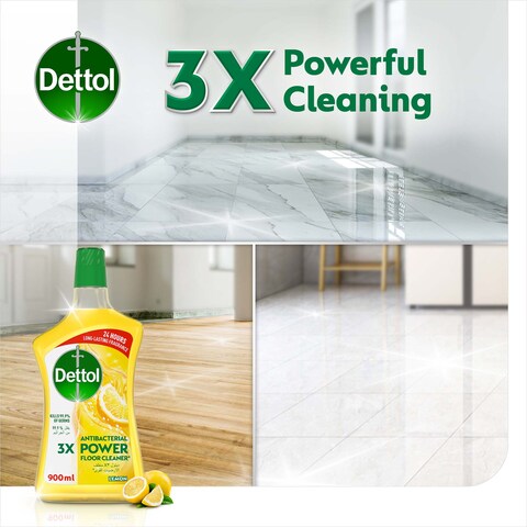 Dettol Lemon 3X Power Antibacterial Floor Cleaner, 900ml