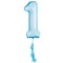 Blue '1' Foil Balloon 40" with tassels