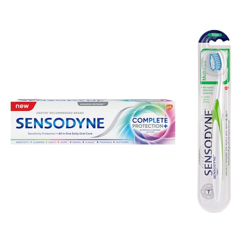 Sensodyne Complete Protection+ Advanced Whitening Toothpaste White 75ml With Toothbrush