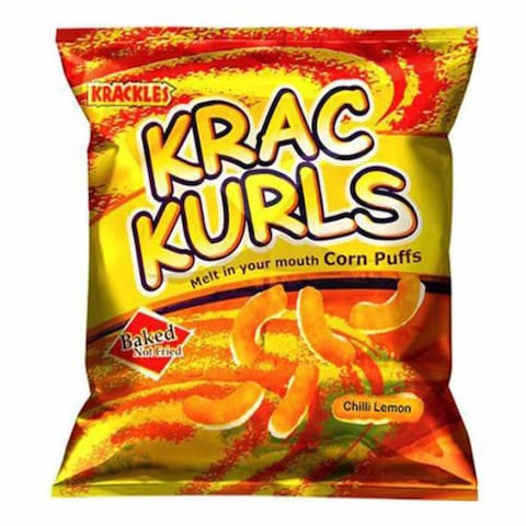 Krackles Krac Kurls Chilli Lemon Corn Puffs 25G