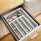 Aiwanto Cutlery Tray Drawer Organizer 6 Sections Storage Box Spoon Fork Storage Rack Organizer