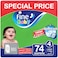 Fine Double Lock Baby Diapers Large Size 4 7-14kg Mega Pack 74 Diapers