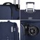 Eminent Unisex Soft Travel Bag Medium Luggage Trolley Polyester Lightweight Expandable 4 Double Spinner Wheeled Suitcase with 3 Digit TSA lock E788 Navy Blue