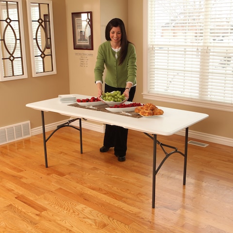 Lifetime 6 Ft Fold-In-Half Table, Rectangle, Residential, White Granite Colour, LFT-80244