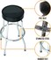 AC DC Logo Bar Stool with Padded Swivel Seat, Chrome Legs and Footrest 76cm High x 52cm Diameter - Officially Licensed Merchandise