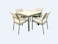 ALUMINIUM DINING SET WITH BEIGE CUSHION (TABLE SIZE: 90*90CM)