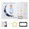 ESSEN Baby Monthly Milestone Blanket Girl Newborn Baby Shower Gift (21x15x8) - Blue