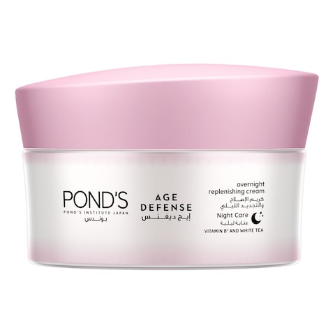 Buy Ponds Age Defense Overnight Replenishing Face Cream with Vitamin B3 and White Tea 50ml in UAE