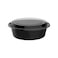 Cosmoplast 950 Ml Pack Of 10 Ro32 Black Microwave Containers With Clear Lids