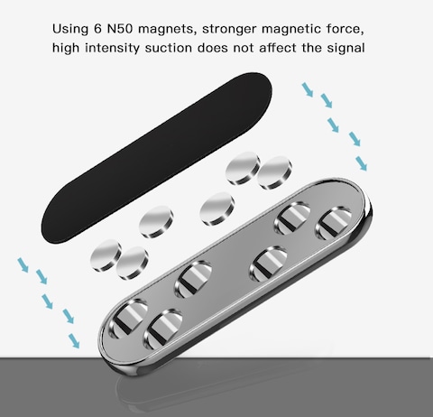 C83 Mobile Phone Magnetic Car Holder With Two (2) Units Metal Sheets - Grey