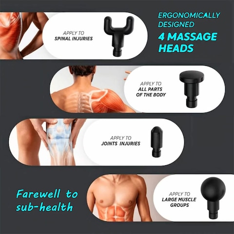 DLC-M6403 4 Heads Massager and Relaxation Machine 30W - Black
