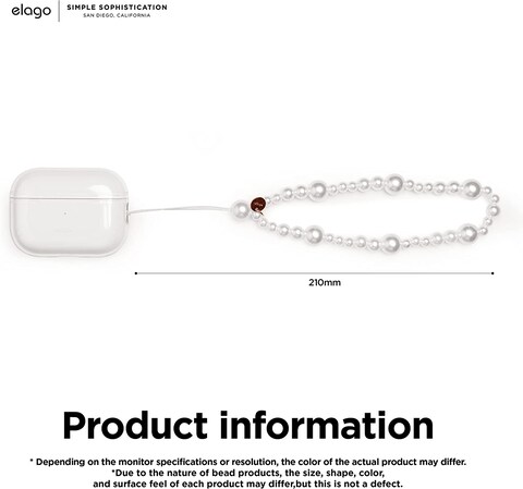 Elago Beads Strap Phone Lanyard Compatible With Airpods Pro 2 - Pearl