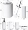 Bathroom Accessories Set,6-Piece Bathroom Gift Set,Toothbrush Holder,Toothbrush Cup,Soap Dispenser,Soap Dish,Toilet Brush Holder,Trash Can,Tumbler Bathroom Accessory Set Complete, White Ringe