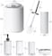 Bathroom Accessories Set,6-Piece Bathroom Gift Set,Toothbrush Holder,Toothbrush Cup,Soap Dispenser,Soap Dish,Toilet Brush Holder,Trash Can,Tumbler Bathroom Accessory Set Complete, White Ringe