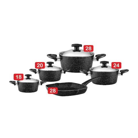 Bonacera Granite Cookware Set - 9 Pieces