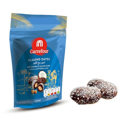 Carrefour Almond Milk Chocolate and Coconut Dates, 100g Pack of 4