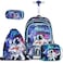 Eazy Kids - Back to School - 18" Set of 4 School Bag Lunch Bag Activity Bag &amp; Pencil Case Astronaut - Blue