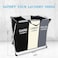 U-Hoome Foldable Laundry Hamper Basket Sorter With Handle And Aluminum Frame, 3 Sections