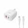 mpBLBERRI BLB-T102 38w USB-A &amp; USB-C PD Fast Charger, USB-C to Lightning Cable, White