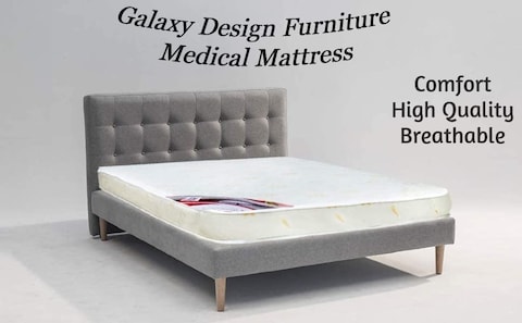 Galaxy Design Medical Mattress - White Color - King Size (L x W x H) 210 x 200 x 26 cm - 5 Year Full Warranty