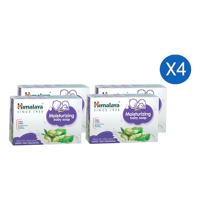 Himalaya Moisturizing Baby Bar Soap with Olive Oil and Aloe Vera 125g Pack of 4