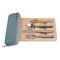Eazy Kids Set of 4 Cutlery (Spoon, Fork, Knife &amp; Tea Spoon) w/ Silicon Pouch &ndash; Grey