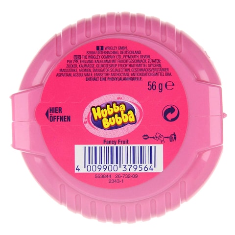Hubba Bubba Fancy Fruit Bubblegum Mega Long Tape 56g