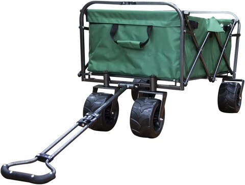80Kg Foldable Heavy Duty Outdoor Trolley Utility Transport Cart - Green