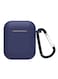 Generic Protective Silicone Airpods Case With Carabiner, Dark Blue