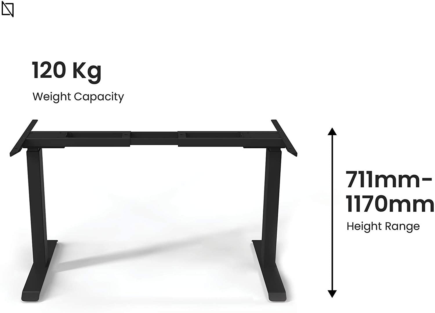 Navodesk Smart Standing Desk Model ND-F200 Bluetooth Height Adjustable Sit Stand Desk Frame Only (Black)