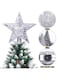 Christmas Tree Topper Lighted LED Rotating Sharp and Clear Projector 3D Star Tree Topper for Christmas Decoration-6 Design Slides- Silver