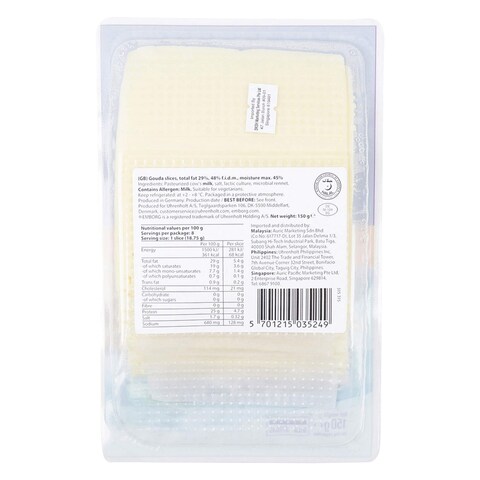 Emborg Cheese Gouda Nat. Slices 150G