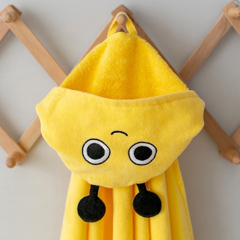 Milk&amp;Moo Buzzy Bee Baby Bath Towel, 100% Cotton Baby Hooded Towel, Ultra Soft and Absorbent Baby Towel for Newborns, Infants and Toddlers, XL Size, Yellow Color