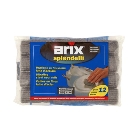 Arix Ultra Fine Steel Rolls Scourer 50g x Pack of 12