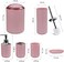 Bathroom Accessories Set,6-Piece Bathroom Gift Set,Toothbrush Holder,Toothbrush Cup,Soap Dispenser,Soap Dish,Toilet Brush Holder,Trash Can,Tumbler Bathroom Accessory Set Complete,Pink