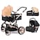 Teknum 3 in 1 Pram stroller - Khaki + Infant Car Seat