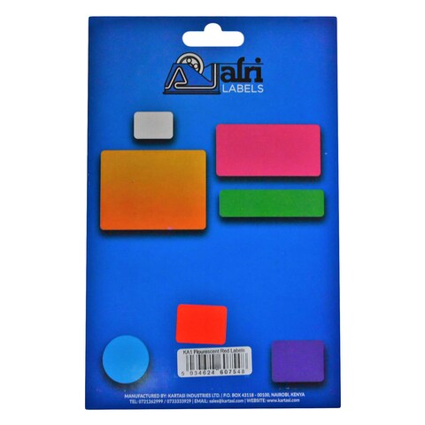 AFRI ADHESIVE LABEL FLUO RED KA1