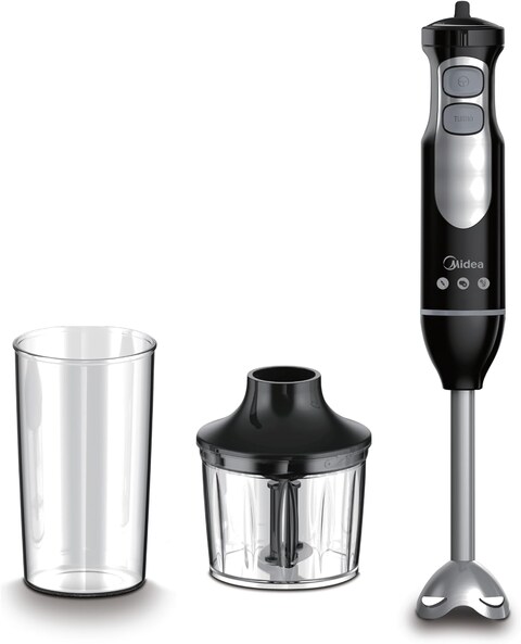 Midea Hand Blender With Stainless Steel Blade, 400W Powerful DC Motor For Long Life &amp; Low Noise, Variable Speed For Soups-Smoothie, Turbo Speed For Heavy Duty Purposes, Ergonomic Design, MJBH4001W